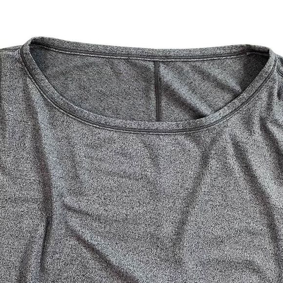 Lululemon Fall In Place Short Sleeve Top High-Low Hem Heathered Black Grey 4 - Picture 3 of 8